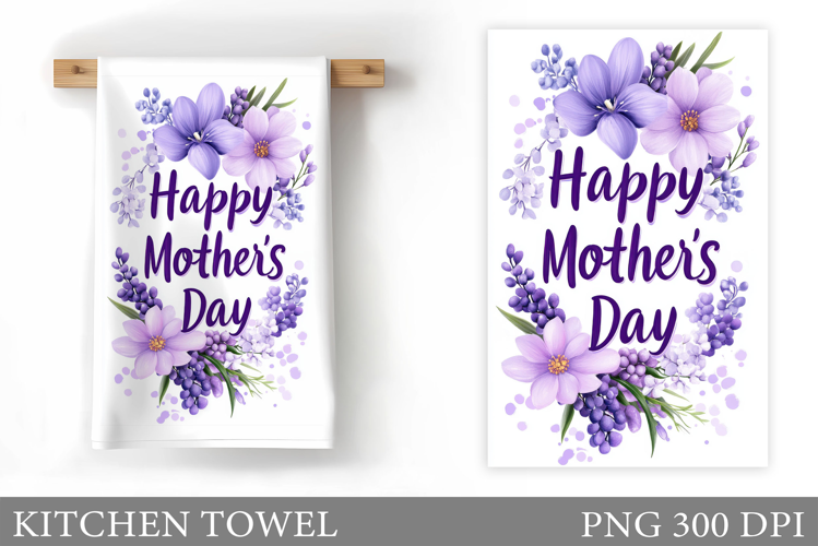 Mother's Day Kitchen Towel. Floral Kitchen Towel Sublimation