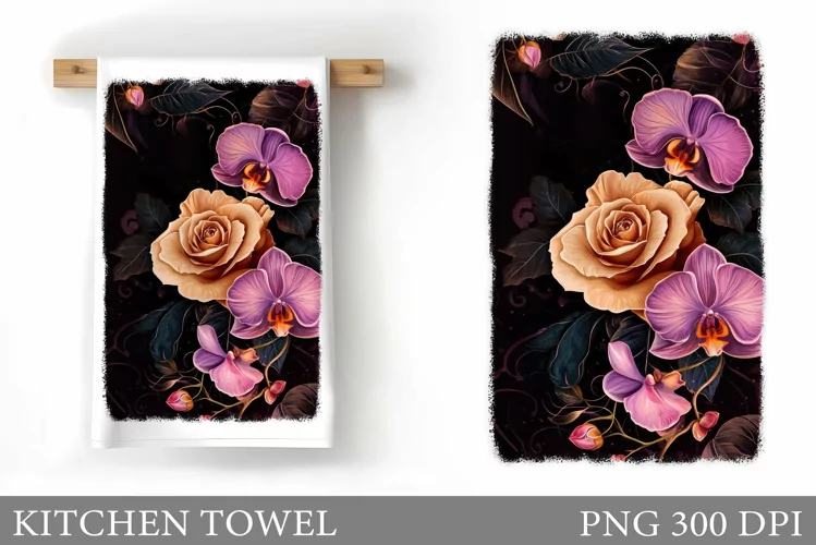 Flowers Kitchen Towel. Flowers Kitchen Towel Design