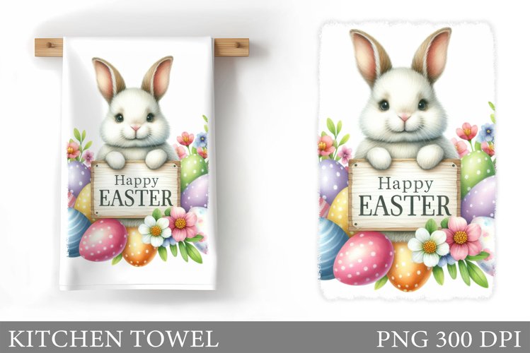 Easter Bunny Kitchen Towel . Easter Kitchen Towel Design