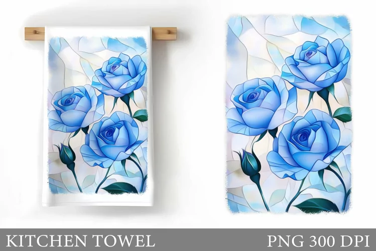 Roses Kitchen Towel. Flowers Kitchen Towel Sublimation