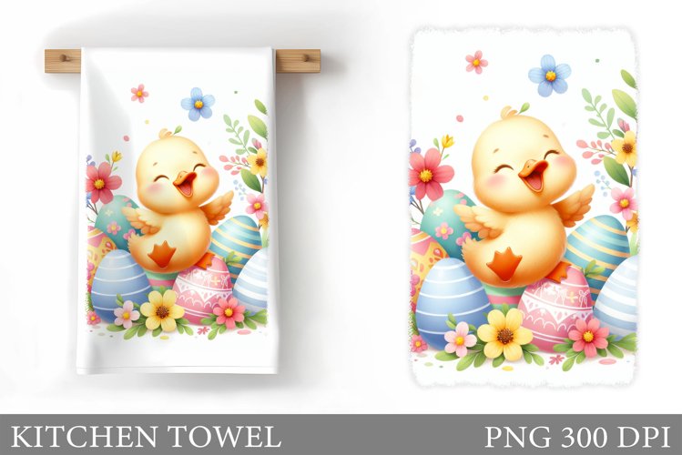 Easter Duck Kitchen Towel. Easter Kitchen Towel Sublimation