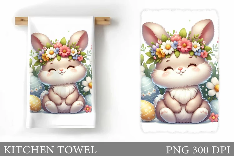 Easter Bunny Kitchen Towel. Bunny Kitchen Towel Sublimation
