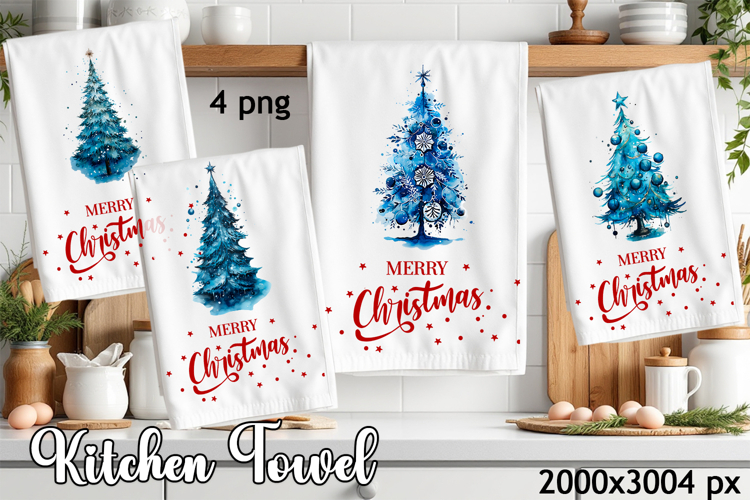 Cozy christmas tree Sublimation Design for Kitchen Towel