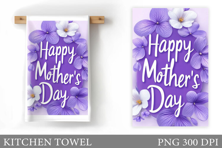 Mother's Day Kitchen Towel. Mother's Day Sublimation example image 1