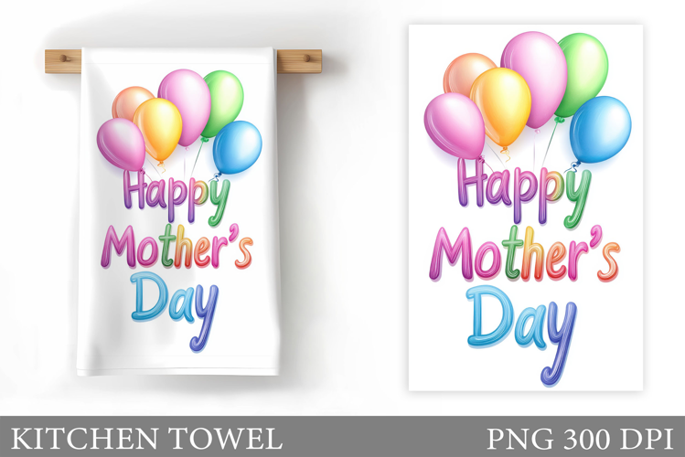 Mother's Day Kitchen Towel. Flowers Kitchen Towel Design