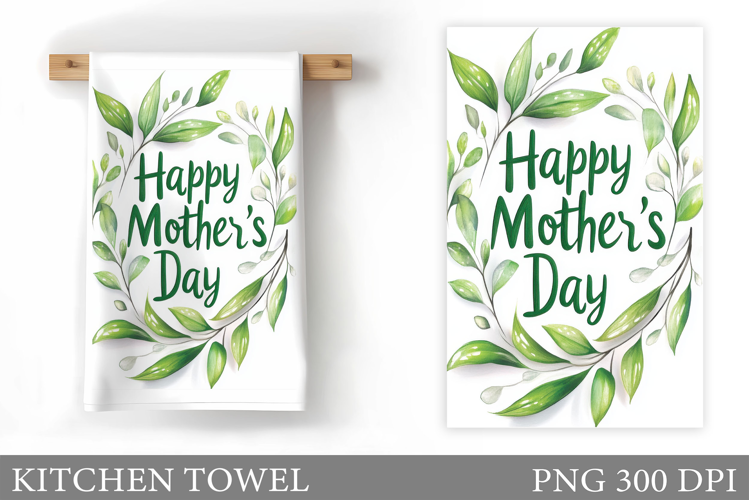 Mother's Day Kitchen Towel. Flowers Kitchen Towel Design
