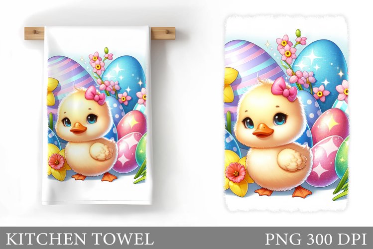 Easter Duck Kitchen Towel. Easter Kitchen Towel Sublimation