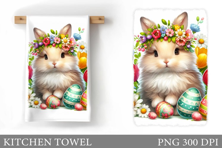 Easter Bunny Kitchen Towel. Bunny Kitchen Towel Sublimation