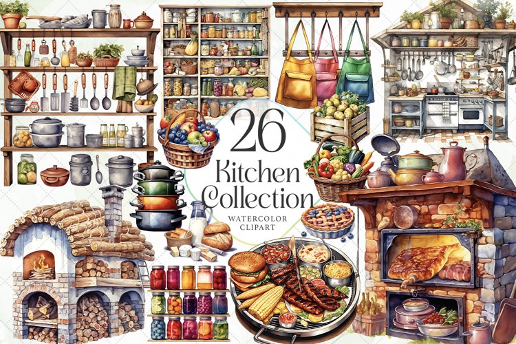 Kitchen Watercolor Collection