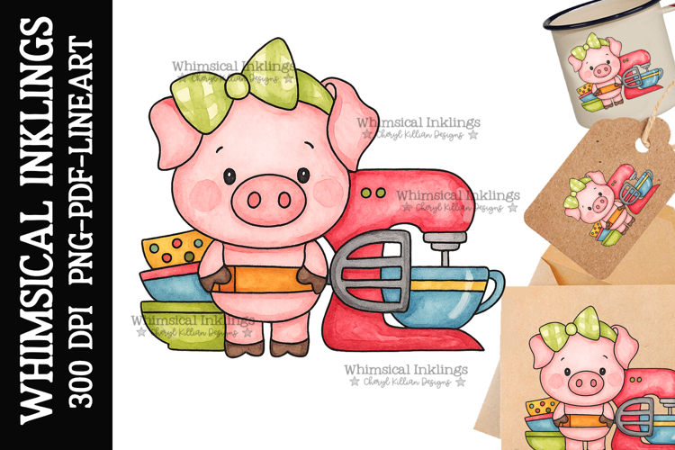 Kitchen Pig Sublimation Clipart