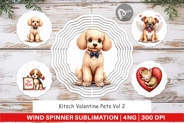 Kitsch Valentine Pets Wind Spinner