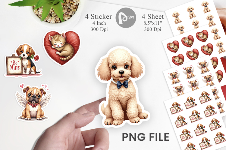 Kitsch Valentine Pets Sticker