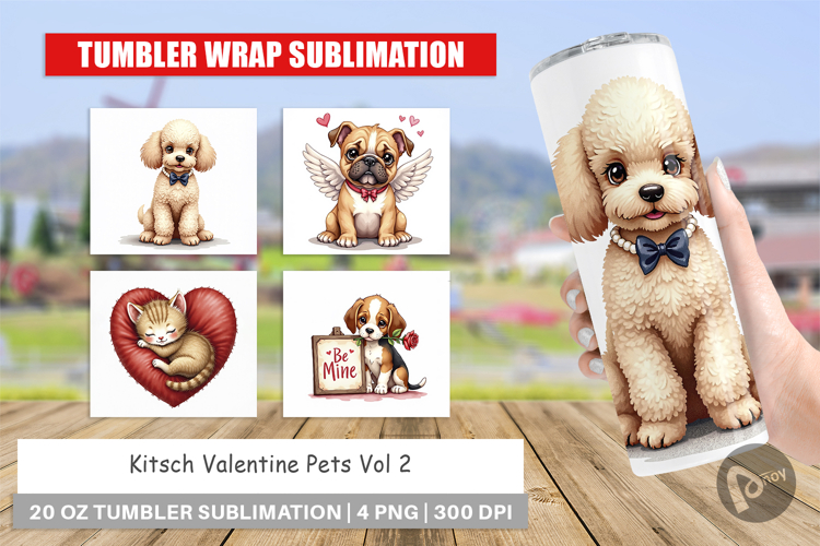 Kitsch Valentine Pets Tumbler