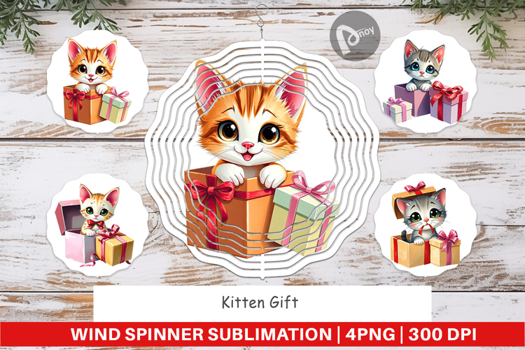 Wind Spinner Kitten Gift