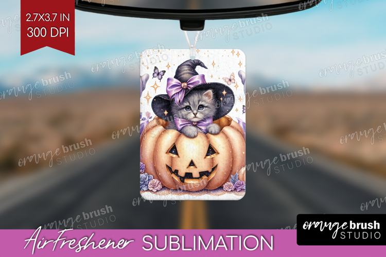 Kitten Halloween Air Freshener PNG Coquette PNG Sublimation