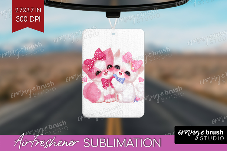 Kittens Valentine Air Freshener PNG Cute Valentines Day PNG