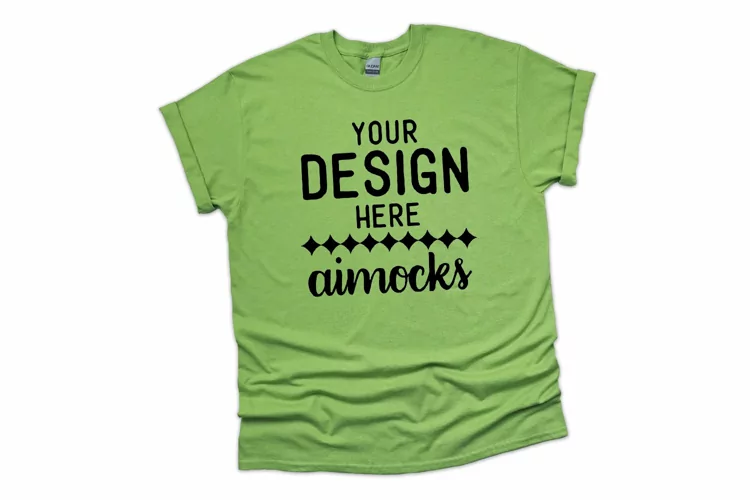 Kiwi 5000 Gildan T-shirt Mockup | Styled Unisex Shirt Mockup