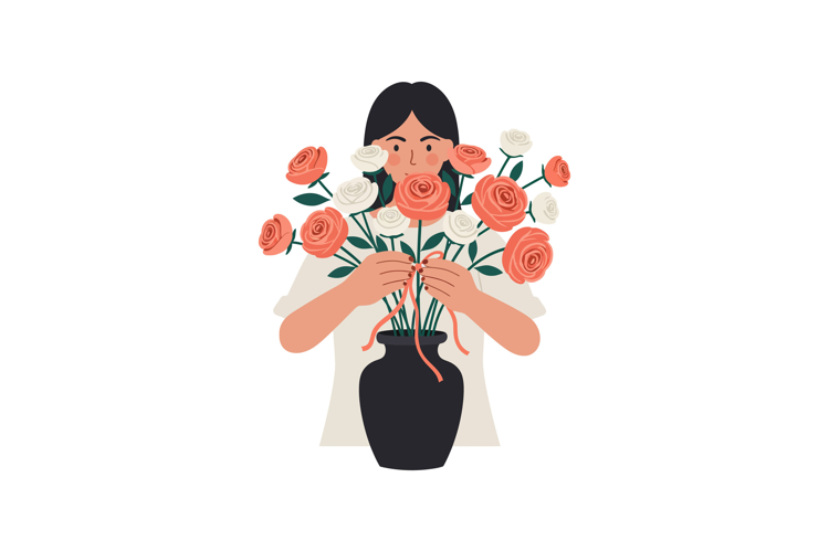 Flower Clipart Black And White Image 14