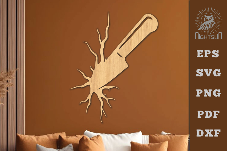 Knife Crack Lasercut Wall Decor SVG
