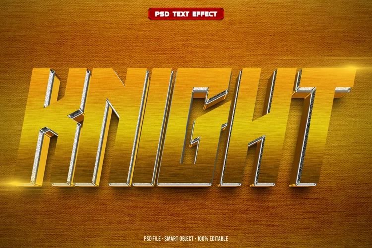 Knight 3D editable text effect