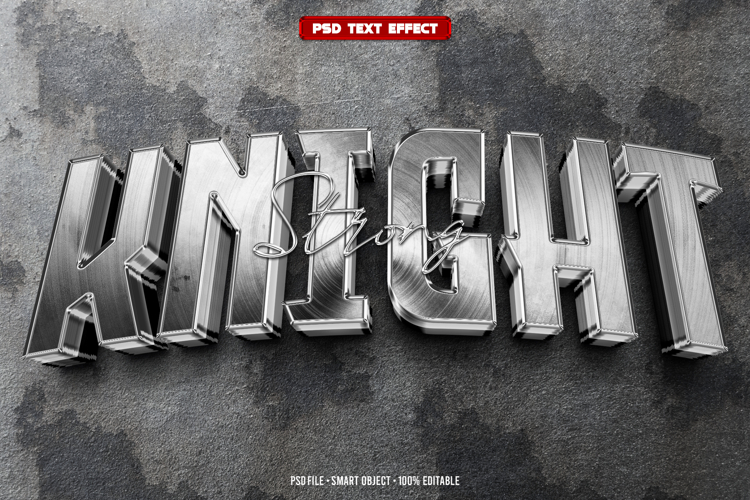 Knight 3D editable text effect