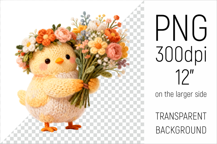 Knitted Chicken with Flowers | Mothers Day Farm Animal