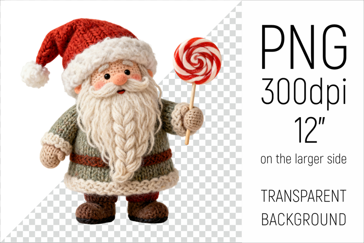 Knitted Christmas Gnome | Holiday Gnome with Lollipop