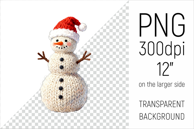 Knitted Christmas Snowman | Holiday Illustration