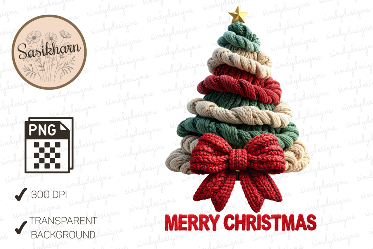 Knitted christmas tree cozy christmas holiday vibes