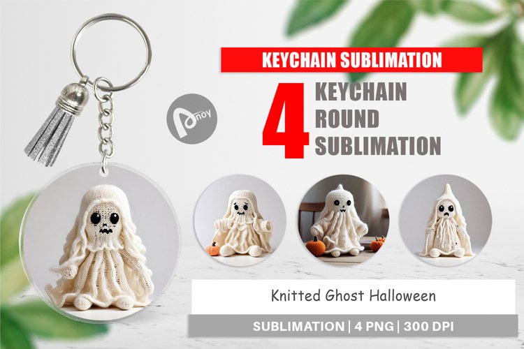 Keychain Knitted Ghost Halloween
