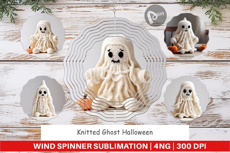 Wind Spinner Knitted Ghost Halloween