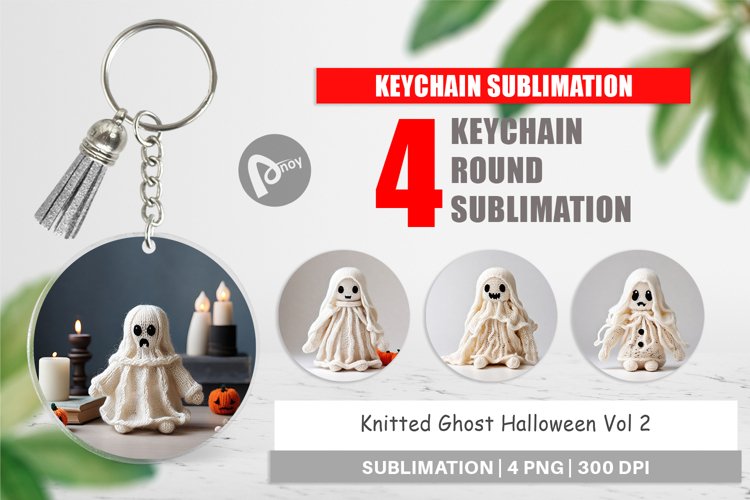Keychain Knitted Ghost Halloween example image 1