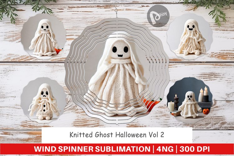 Wind Spinner Knitted Ghost Halloween