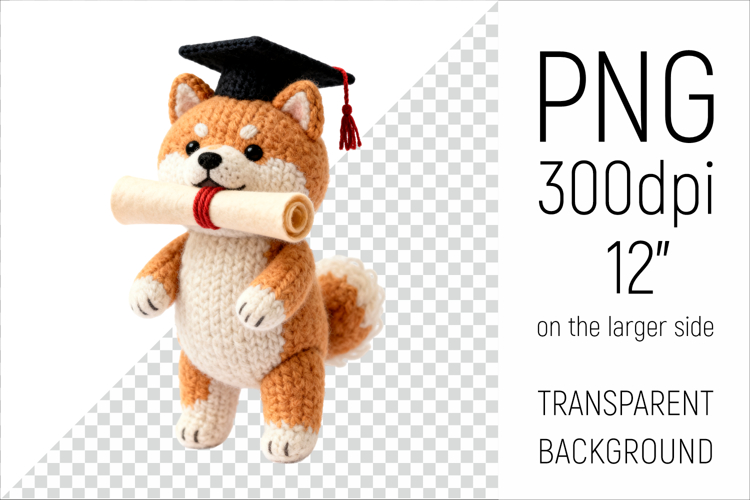 Knitted Graduation Japanese Akita | Cute School Dog
