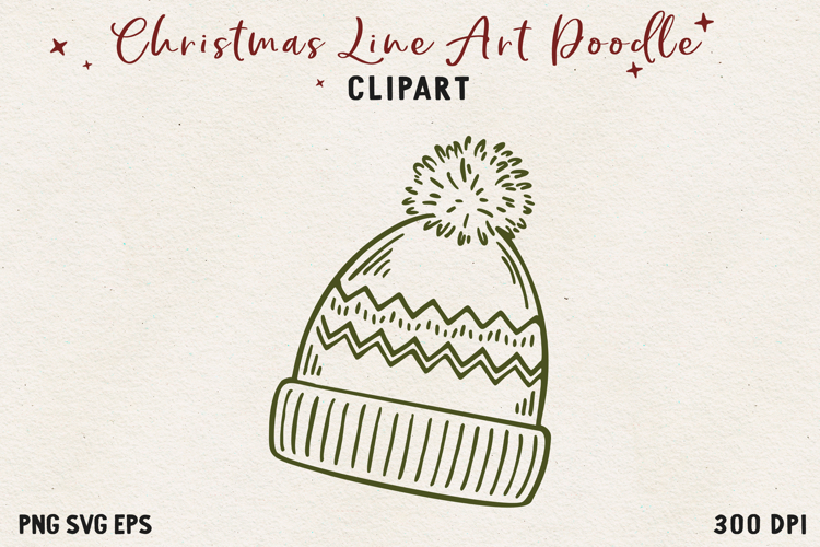 Vintage Hand-Drawn Christmas Illustration| Line Art Clipart