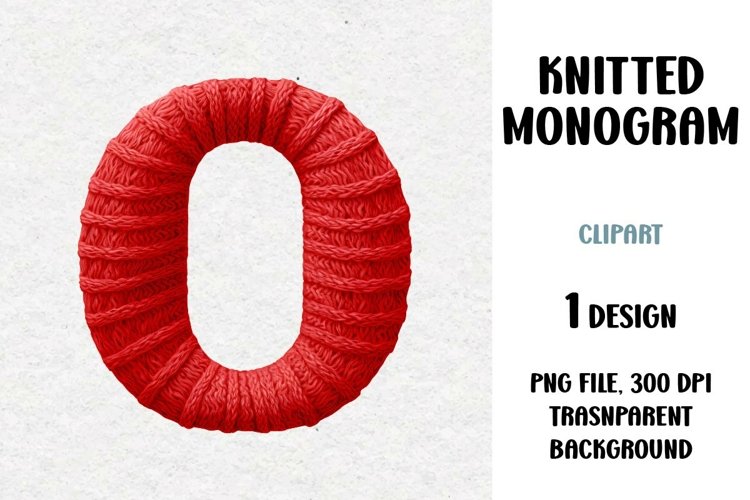 Knitted Monogram, Letter, Clipart, PNG