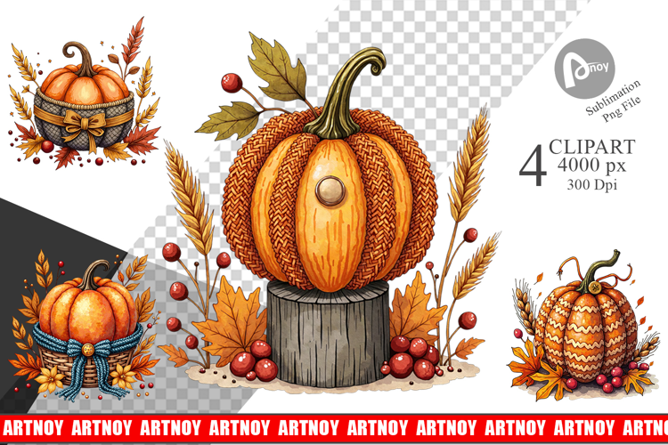 Knitted Pumpkin Clipart