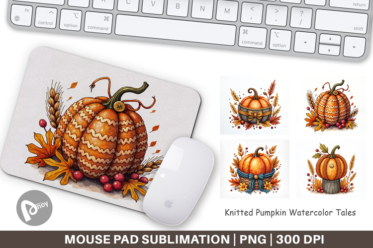 Knitted Pumpkin Mouse Pad
