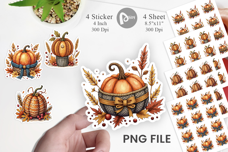 Knitted Pumpkin Sticker