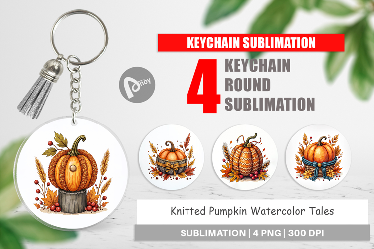 Knitted Pumpkin Keychain