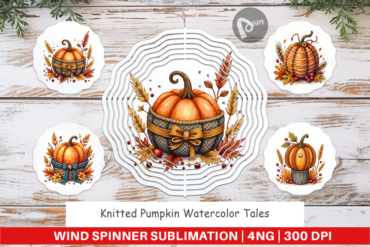 Knitted Pumpkin Wind Spinner