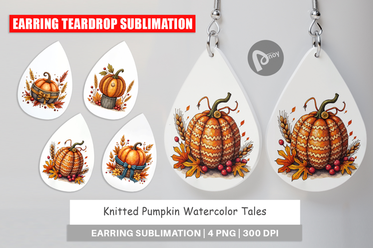 Knitted Pumpkin Earring