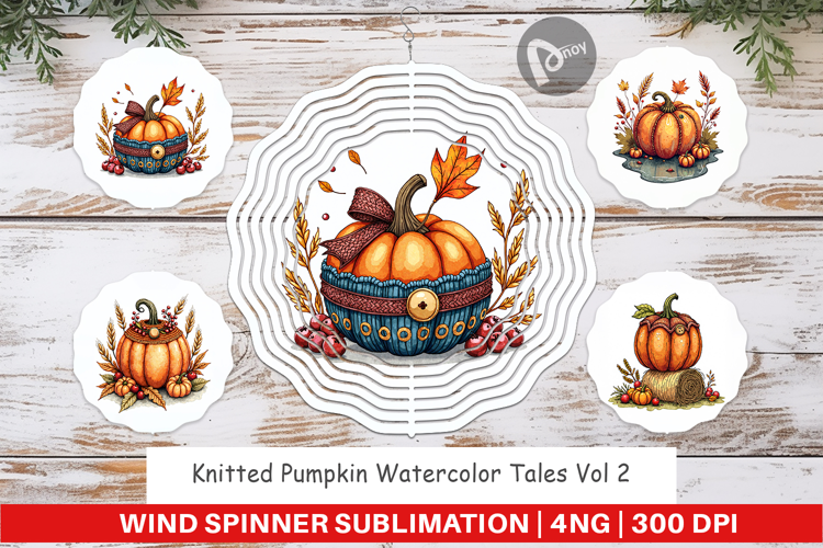 Knitted Pumpkin Wind Spinner