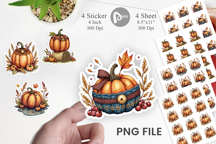 Knitted Pumpkin Sticker