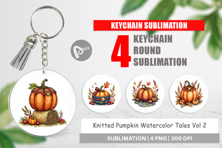 Knitted Pumpkin Keychain