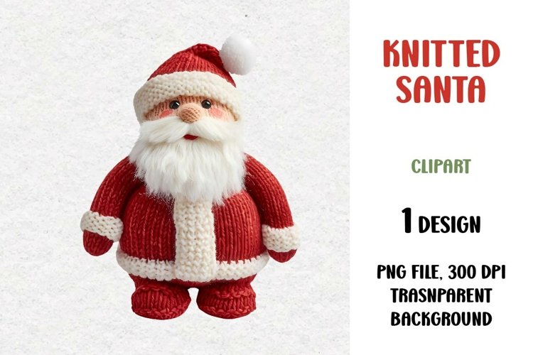 Knitted Santa, Clipart, PNG
