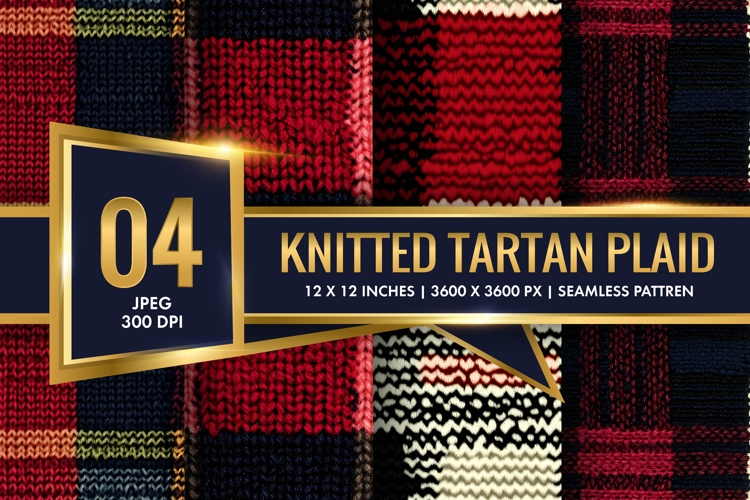 Knitted Tartan Plaid Digital Paper| Fabric Texture Design
