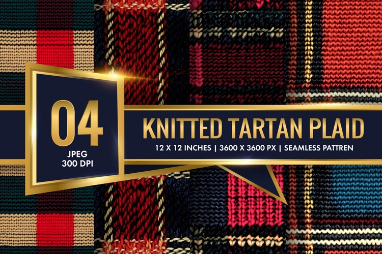 Knitted Scottish Tartan Plaid Pattern | 12×12 Digital Paper