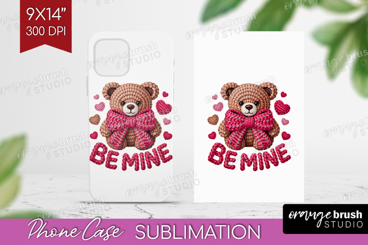 Knitted Valentines Day Phone Case PNG - Faux Yarn Case PNG