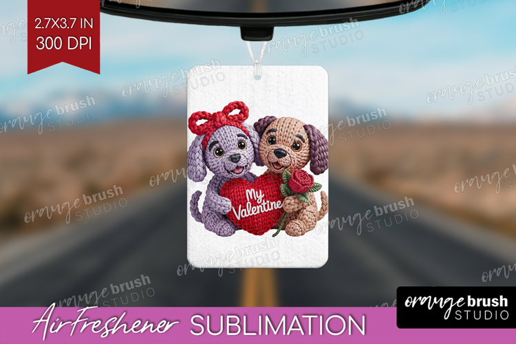 Knitted Valentines Day Air Freshener PNG - Faux Yarn PNG